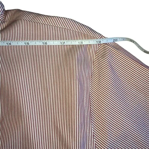 Eddie Bauer Wrinkle Resistant Red & White Stripes Shirt - Picture 9 of 10